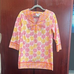 Vineyard Vines Citrus-Print Tunic in Pink & Yellow